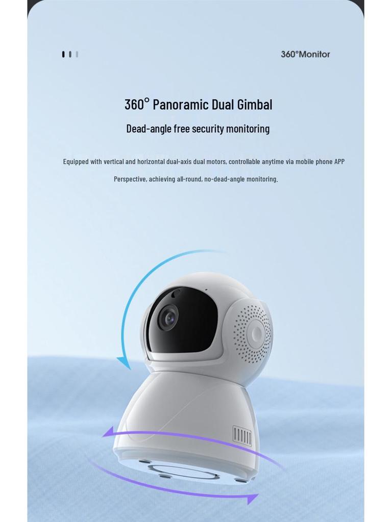 360° WiFi/4G Home Surveillance Camera with Two-Way Audio & Mobile Remote Control
