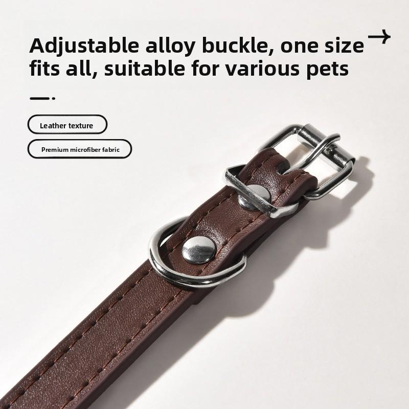 Pet Collar Large Dog Chain Waterproof and Wear-resistant Dog Cat Collar PU Leather Medium and Small Dog Bell Collar