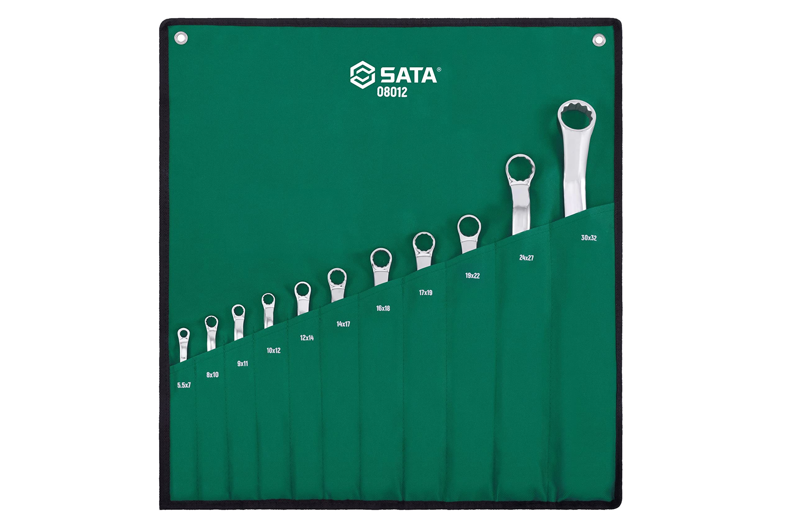 SATA Box Wrench Set 40 Degree ST08012 Double-Ended [10 Pieces]