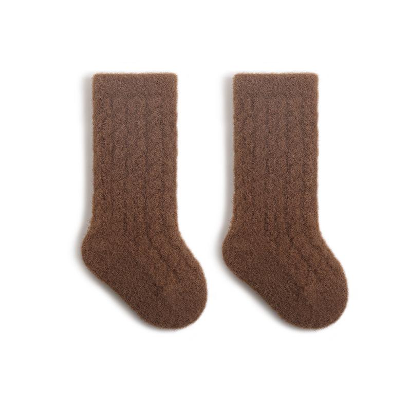 

Новые осенние детские носки Детские носки-гольфы с флисовой подкладкой для девочек Носки для малышей однотонные утолщенные зимние напольные носки L for 3-5Y