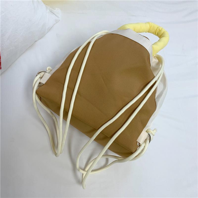 Rucksack mit zwei Schultergurten und Zugbeuteltasche, Zweischultertasche, Greifautomaten-Puppe Handtasche