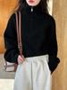 2025 Autumn/Winter Half-Zip High Neck Loose Knit Cardigan Sweater