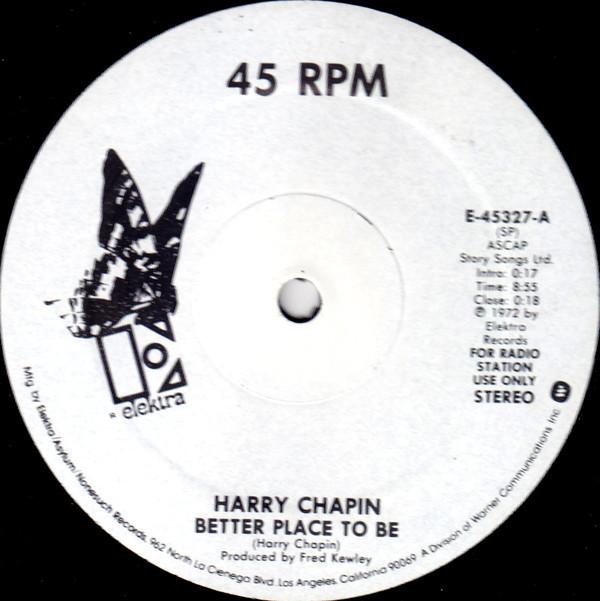 Виниловая пластинка HARRY CHAPIN Better Place To Be E45327 Elektra 1972 США Рок Б/у