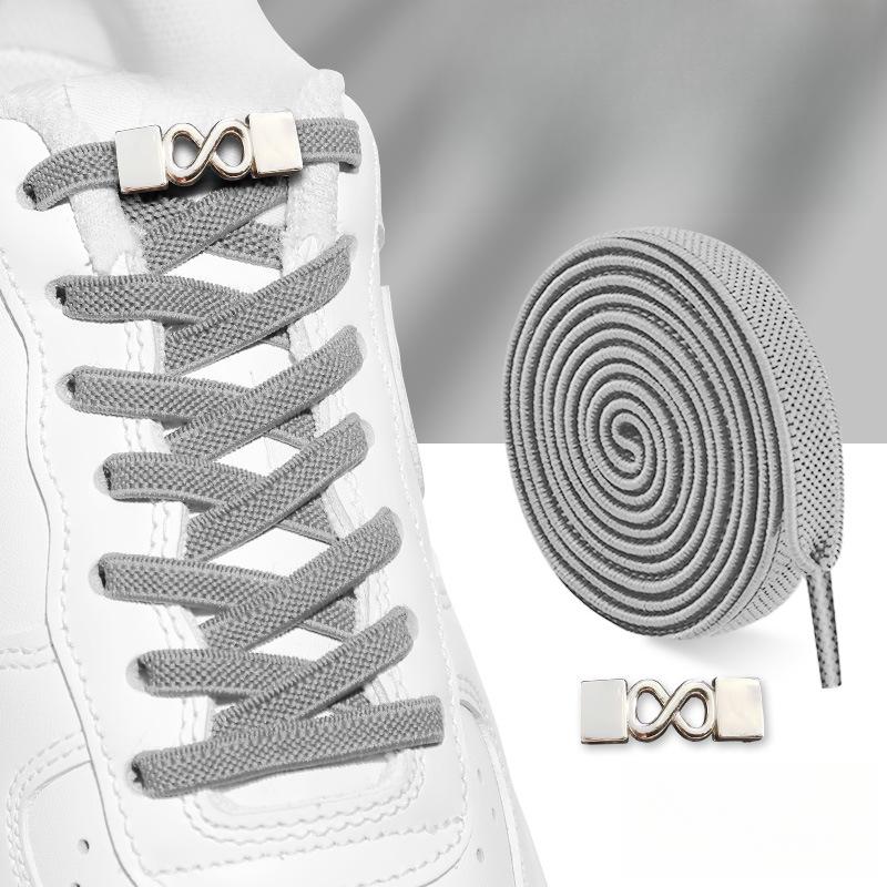 Schnürsenkel mit Acht-Zeichen-Schnalle für Herren, flache elastische, elastische und feste Schnürsenkel