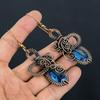 Tanzanite Handmade Gemstone Earrings, 999 Copper Wire Wrapped Earrings Antique Jewelry, Earrings For Engagement Gift