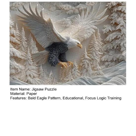 1000Pcs/Set Carved Eagle Jigsaw Puzzle Focus Logic Training Bald Eagle Puzzle Game Educational Difficult Eagle Art Puzzle Toy Home Decoration