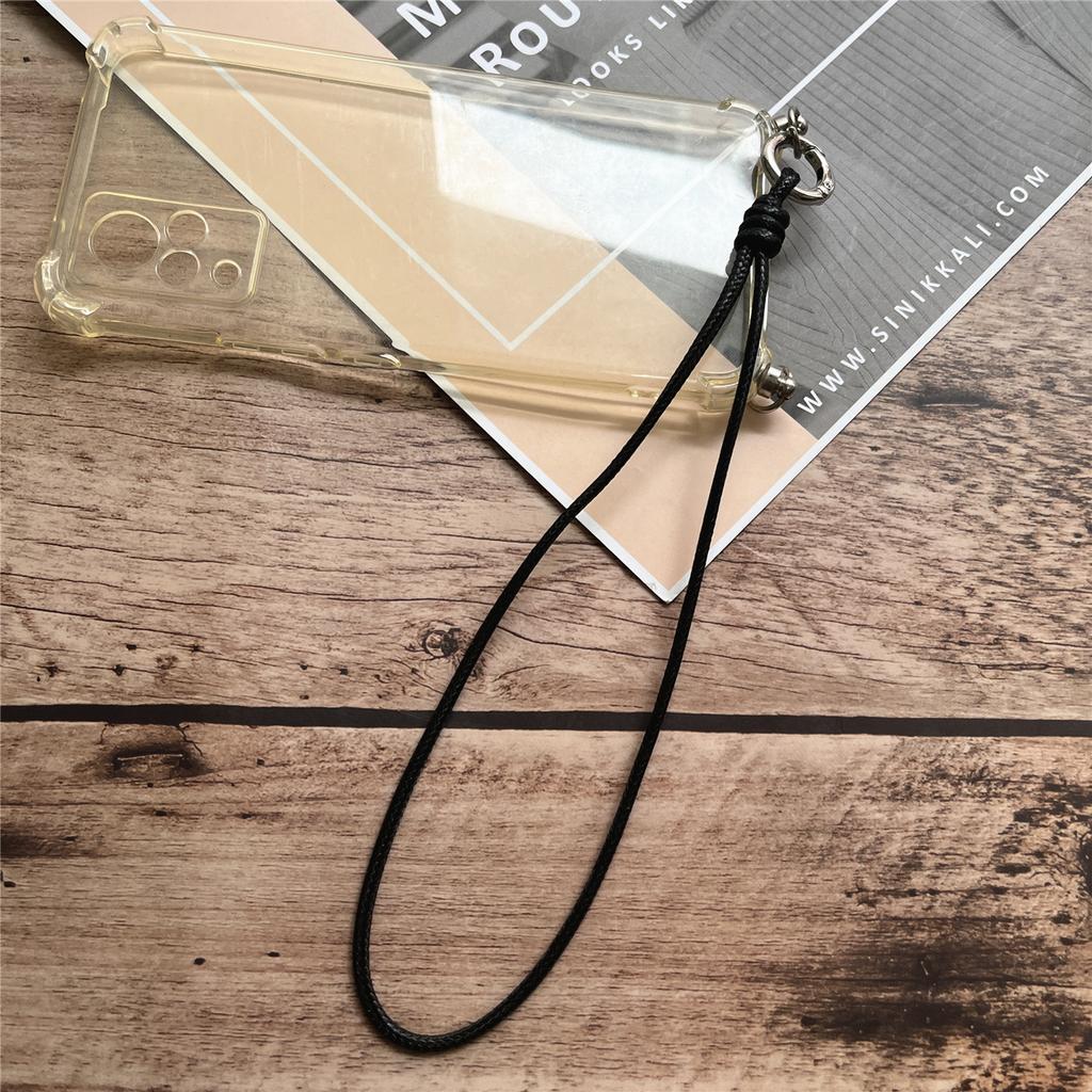 Keychain Lanyard Wax Rope Metal Keyring Cellular Strap Simple Keychain for Phone Mobile Accessories Anti-lost Keycord Accessory