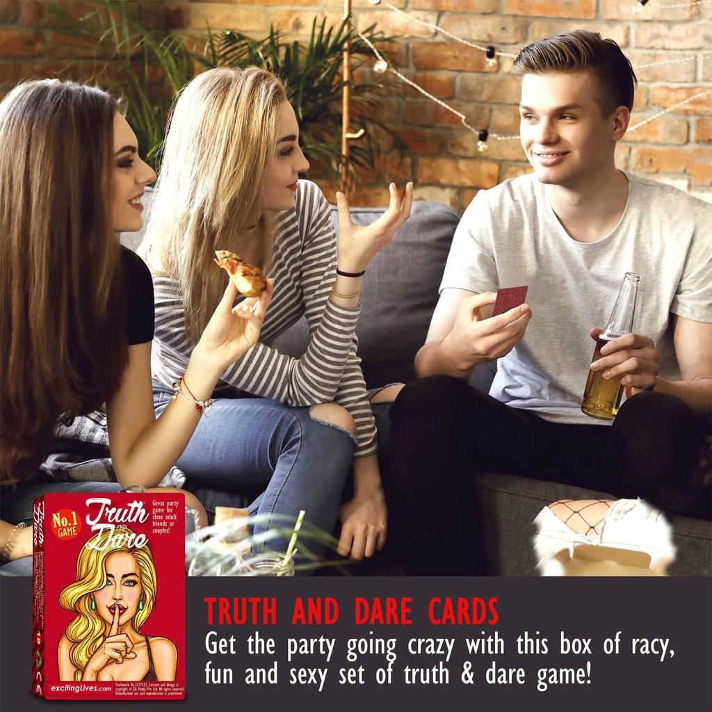 Truth Or Dare 100 Questions Fun Party Game for Adults or Naughty Gift for Couples