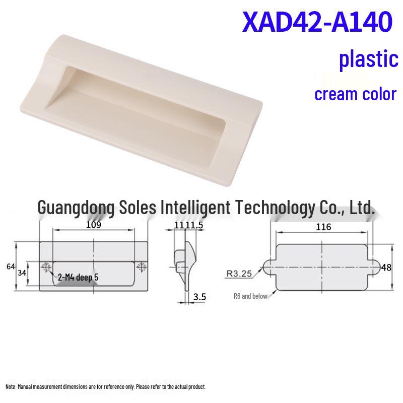 Embedded Plastic Pull Handle: Clip-in Hidden Snap Fastener for Cabinet Doors XAD41/42.