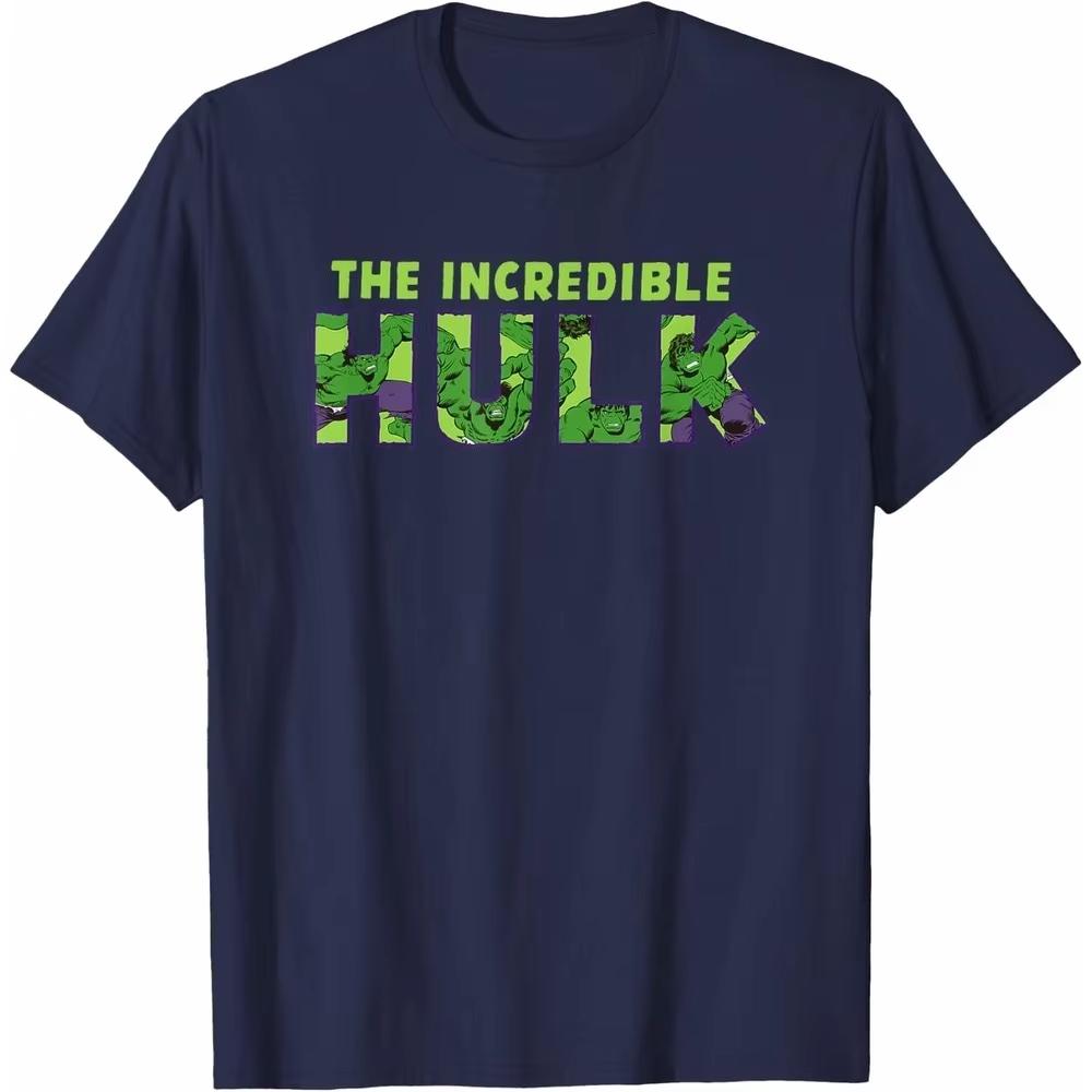 

2026 Hulk TShirt Cartoon Comic Unisex Short Sleeve Pure Cotton Relaxed Fit Simple Crew Neck Leisure Top for Men Women Unisex 4XL