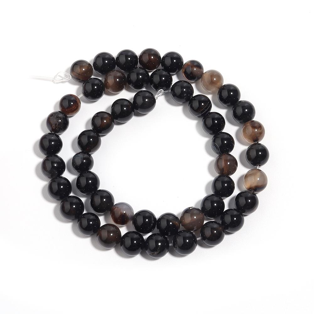 4/6/8/10/12mm Natural Black Agate Stone Beads Round Loose Spacer Beads For Jewelry Making DIY Bracelets Necklace Accessories