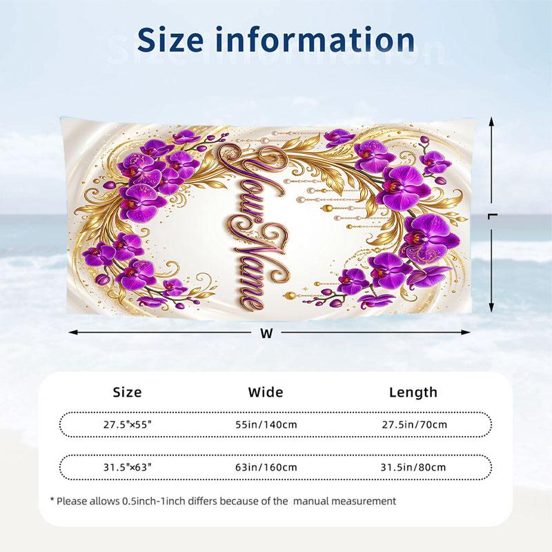 Decorative Artwork Theme Beach Towel Personalized Custom Name & Text Soft Quick Dry Beach Towel for Swimming Travel