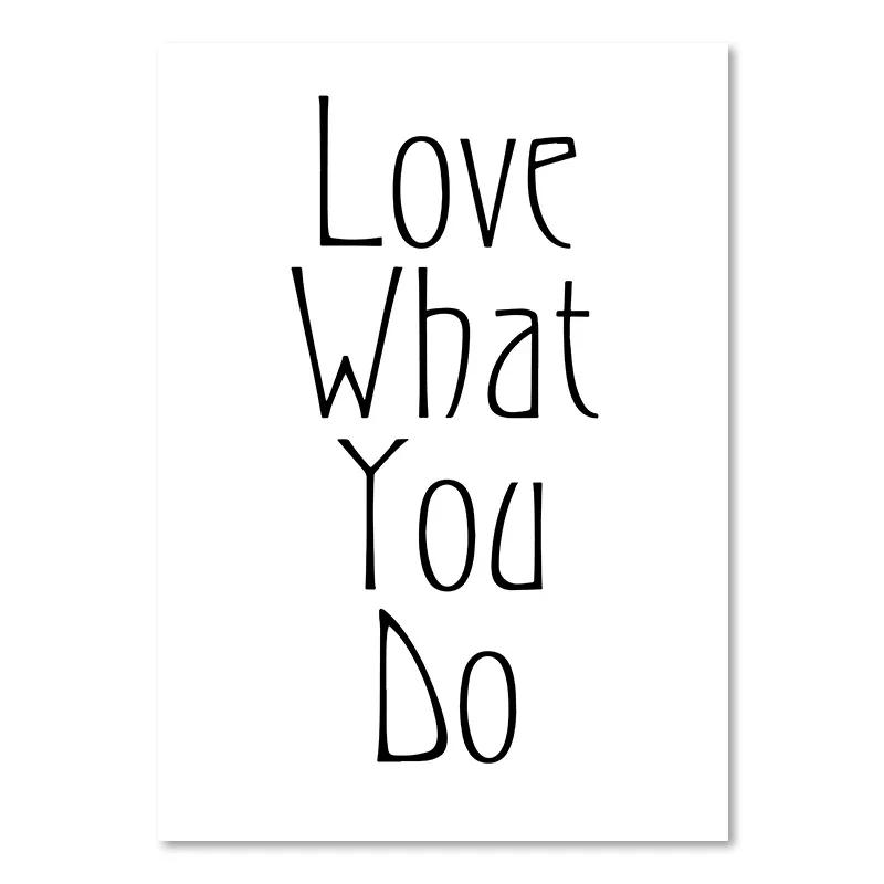 Black White Life Quote Canvas Painting Scandinavian Style Love Poster and Print Nordic Wall Pictures for Living Room Home Decor