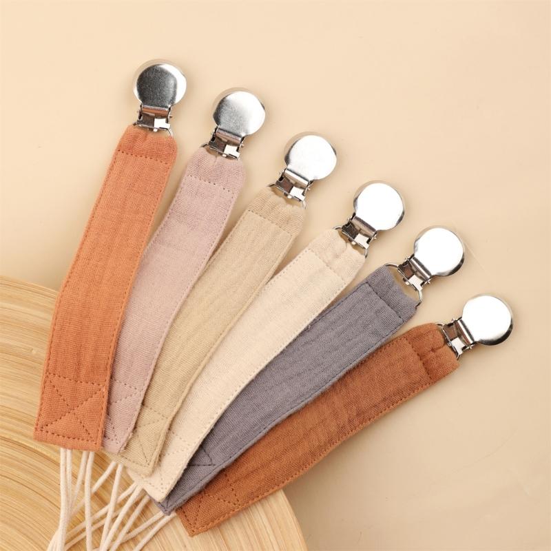 6Pcs Baby Pacifier Strap Baby Soother Chain Newborns Dummy Chain Clip Baby Product Cotton Teether Pacifier Strap Holder