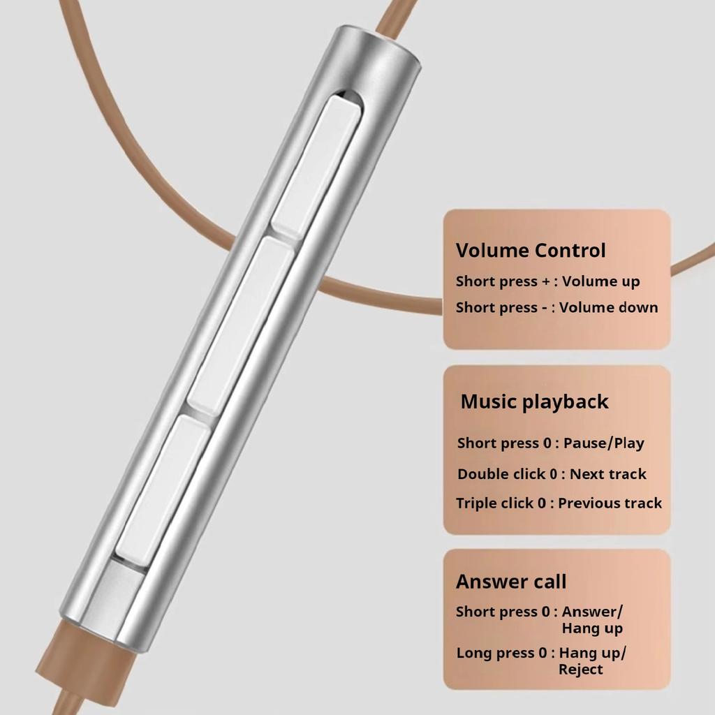 Metal 9D Surround Bass Type C&3.5mm Headphones Wired Control Headsets With HD Mic Earbuds For iPhone15/16 for Samsung Earphones