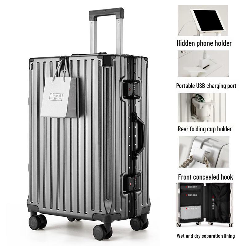 Li Shen Aluminum Frame Multi-functional Travel Luggage