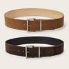 Solid Color Simple Suede Square Buckle Decoration Women Casual Belt Daily For