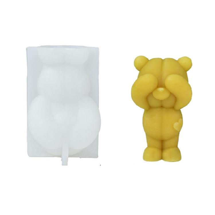 Cartoon Bear Candle Molds Silicone Molds Resin Ornaments Mold for Making Candle 1