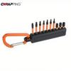 Screwdriver Bit Storage Organizer with Carabiner Plastic Drill Bits Storage Case Drill Bit Storage Clip for Outdoor Use 3 Colors