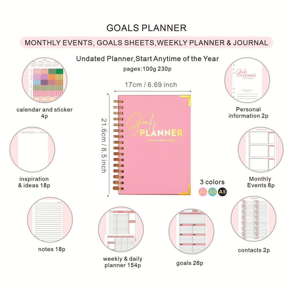 2025 Cross-Border Foreign Trade English Weekly Agenda and Goal Planner Notebook