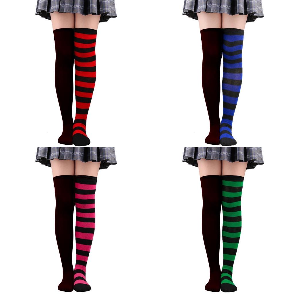 Colorful Over-the-knee Women's Socks For Parties And Holidays Friction-resistant Polyester Blend
