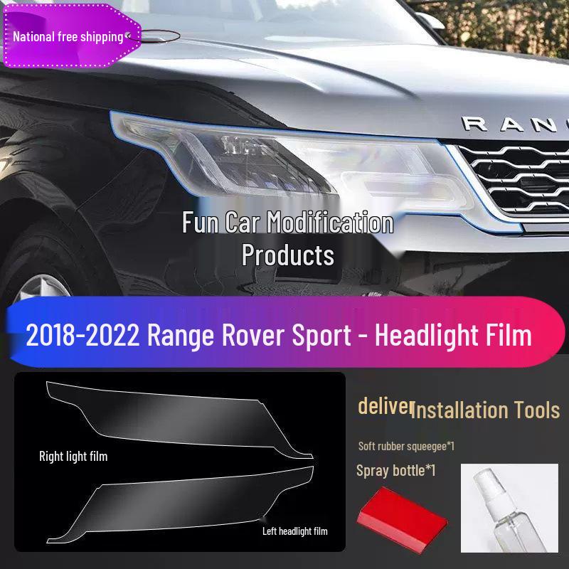 Smoked Headlight Film for 2017-2026 Land Rover Range Rover Velar - Executive Light-Controlled Transparent TPU.