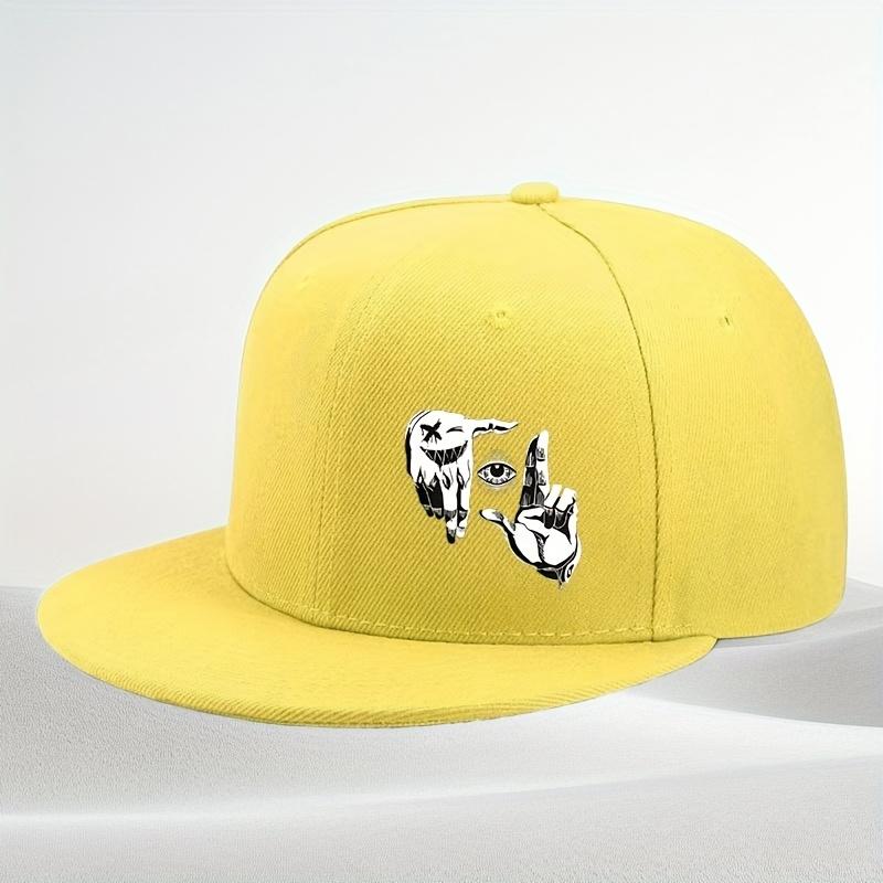 Fashionable Street Style Cool Open Hands Eyes Pattern Printed Baseball Cap Flat Brim Hat