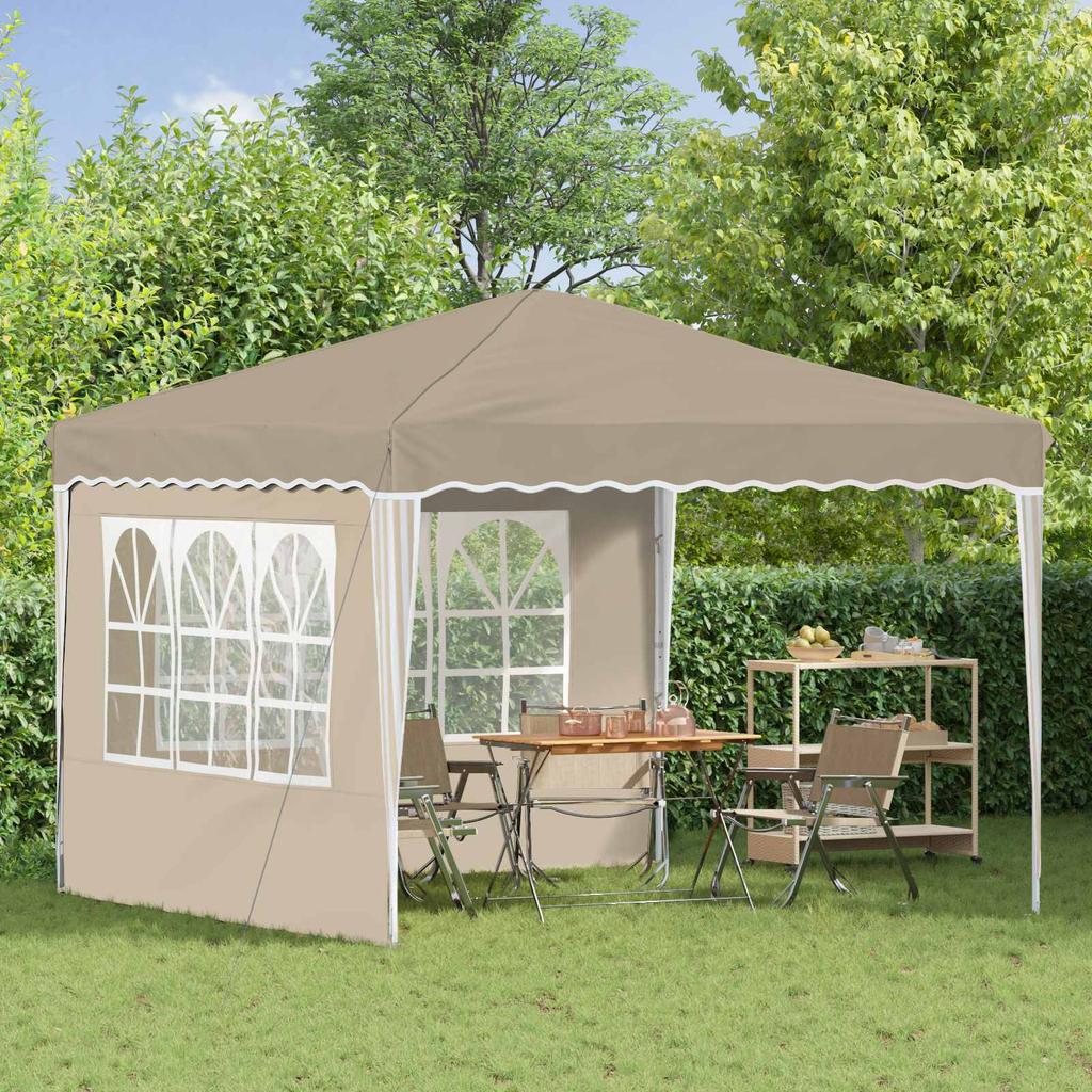Pop Up Party Tent 288 X 288 X 245 Cm Cream Oxford Fabric