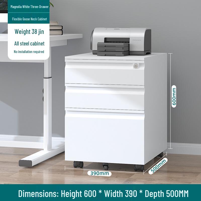 Under-Desk Metal Filing Cabinet with Lock, Mobile Office Storage Cabinet, Small Drawer Cabinet