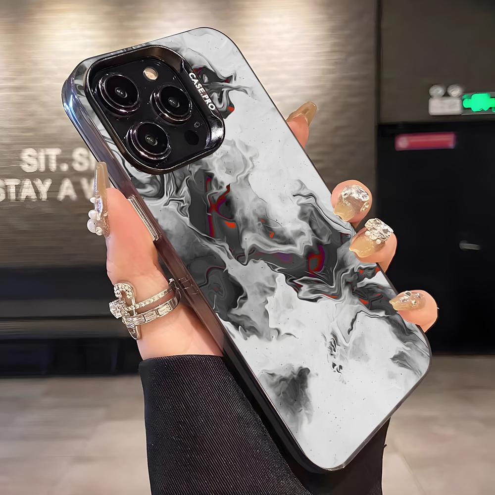 Green Texture Phone Case For IPhone 17 Pro Max 16 15 14 13 11 12 Mini Xs Xr 8 Plus Se Color Silver Cover