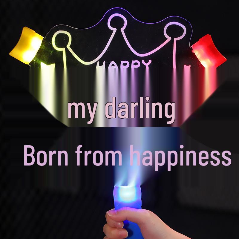 Birthday Light-Up Handheld Sign - Glowing Party and Event Cheering Prop
