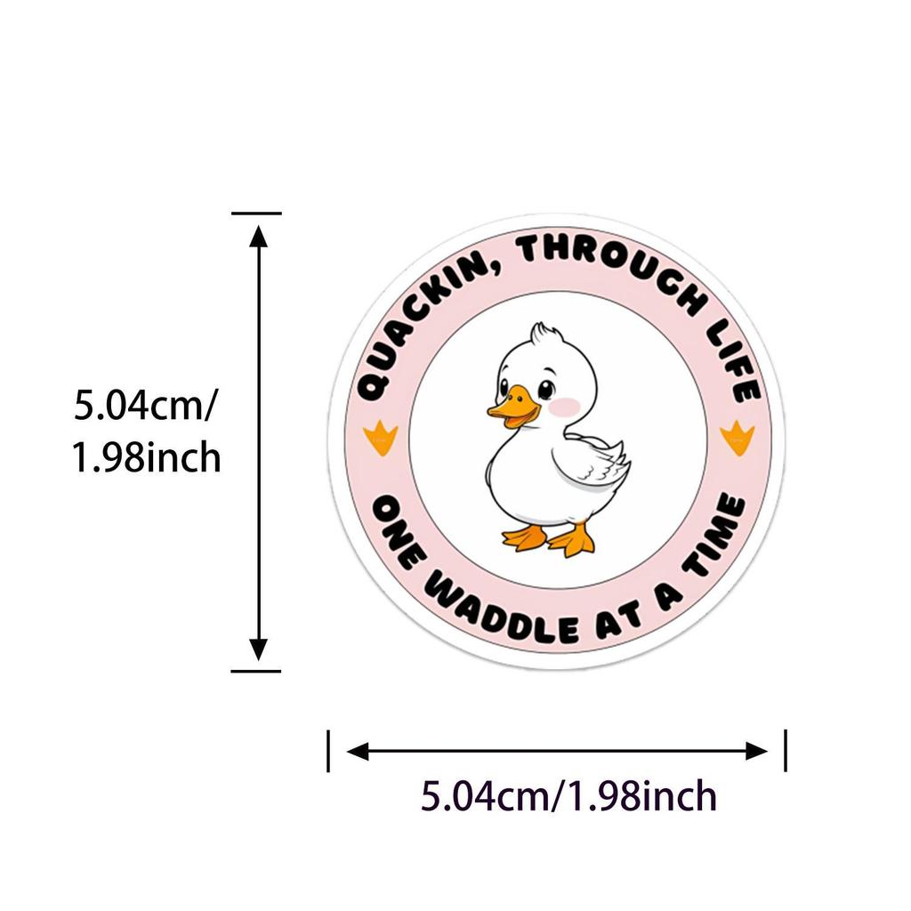 50 Cartoon Big White Goose Waterproof Decorative Notebook Stickers - DIY and Funny