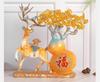 Crystal Wealth Tree Lucky Gourd Apple Elk Deer Resin Ornament Home Foyer Living Room Furnishing Crafts Office Desktop Decoration
