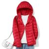 Giacca Piumino Ultraleggera da Donna Moda Coreana con Cappuccio Corta Femminile Antivento Traspirante Cappotto in Piuma