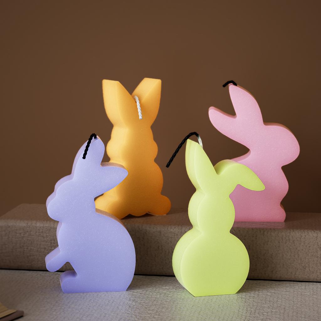 Easter Bunny Silicone Mold Bunny Plaster Ornament Mold Cute Rabbit Aroma Candle Mold Home Decor Easter Handmade Gifts