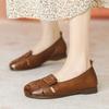 Fashion 2025 New Braid Cutout Loafers Women's Brown Moccasins Female Vintage Shoes Slip On Leisure Retro Flats