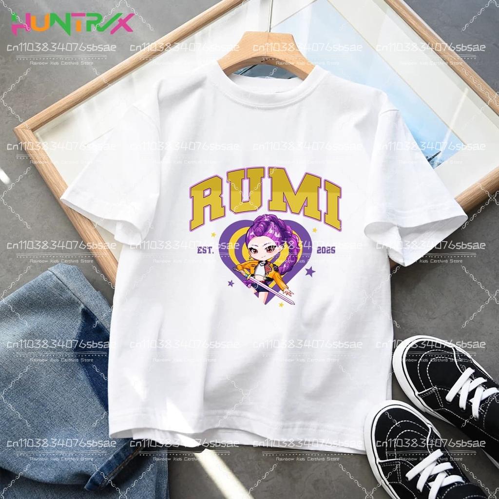 KPop Demon Hunters Kids Clothes Anime T-shirt Harajuku Casual T-Shirt Fashion T Shirts