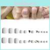 J-19 White Heart Toe Nail Stickers Removable False Nail Tips Luxury Style