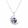 12 Zodiac Signs Glass Dome Crescent Moon Necklace for Women Aries Taurus Cancer Aquarius Pisces Necklace Fashion Party Jewelry