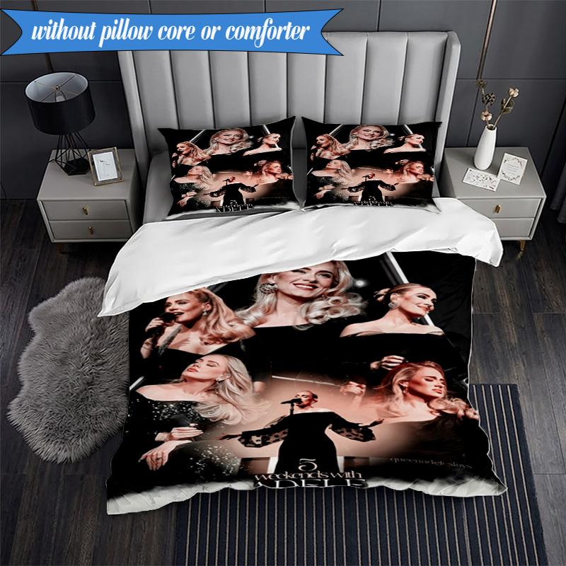 A-dele's Pop Music 3pcs K-pop Music Group Bedding set,Ideal for Bedroom, Dormitory,Including Duvet Cover And 2pcs Pillowcases,Fan Gifts