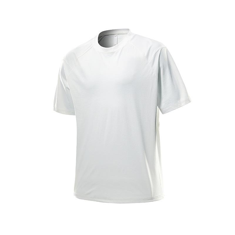 Men's Light Grey Raglan Sleeve Sports T-Shirt, Casual Quick Dry Short Sleeve Athletic Top
