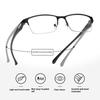 1/0~+4.0 Photochromic Multifocal Reading Glasses Automatic Zoom Half Frame Business Glasses Multiple Uses