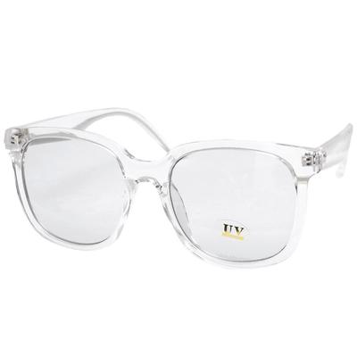 Big Frame Wellington UV Size Clear X Light Gray [One Colors] Men's Sunglasses, Protection, Unisex, F, (7)