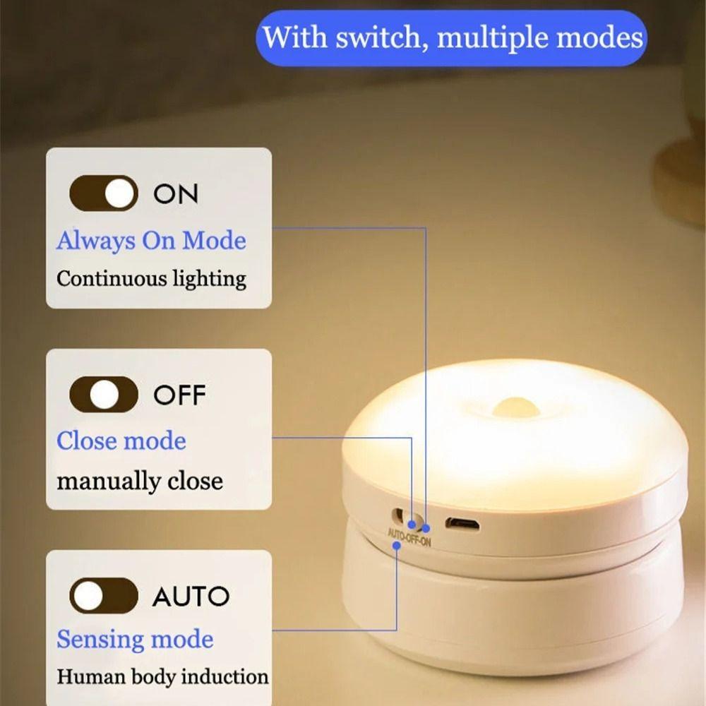360 Rotated LED Night Light USB Charging Cabinet Light Wall Lamps  Corridor Home Bathroom