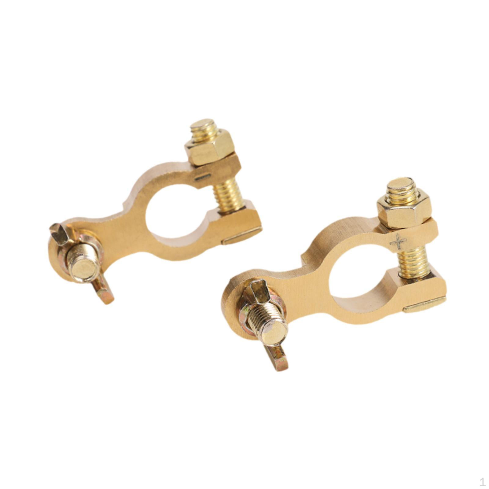 

Car Battery Terminal Connector Positive and Negative Clamps 1 Pair Premium Quick Release
