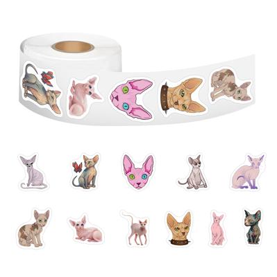 500/Rolle Sphinx-Katze Cartoon Rollenaufkleber Niedliches Tier Kinder DIY Skateboard Gepäckaufkleber
