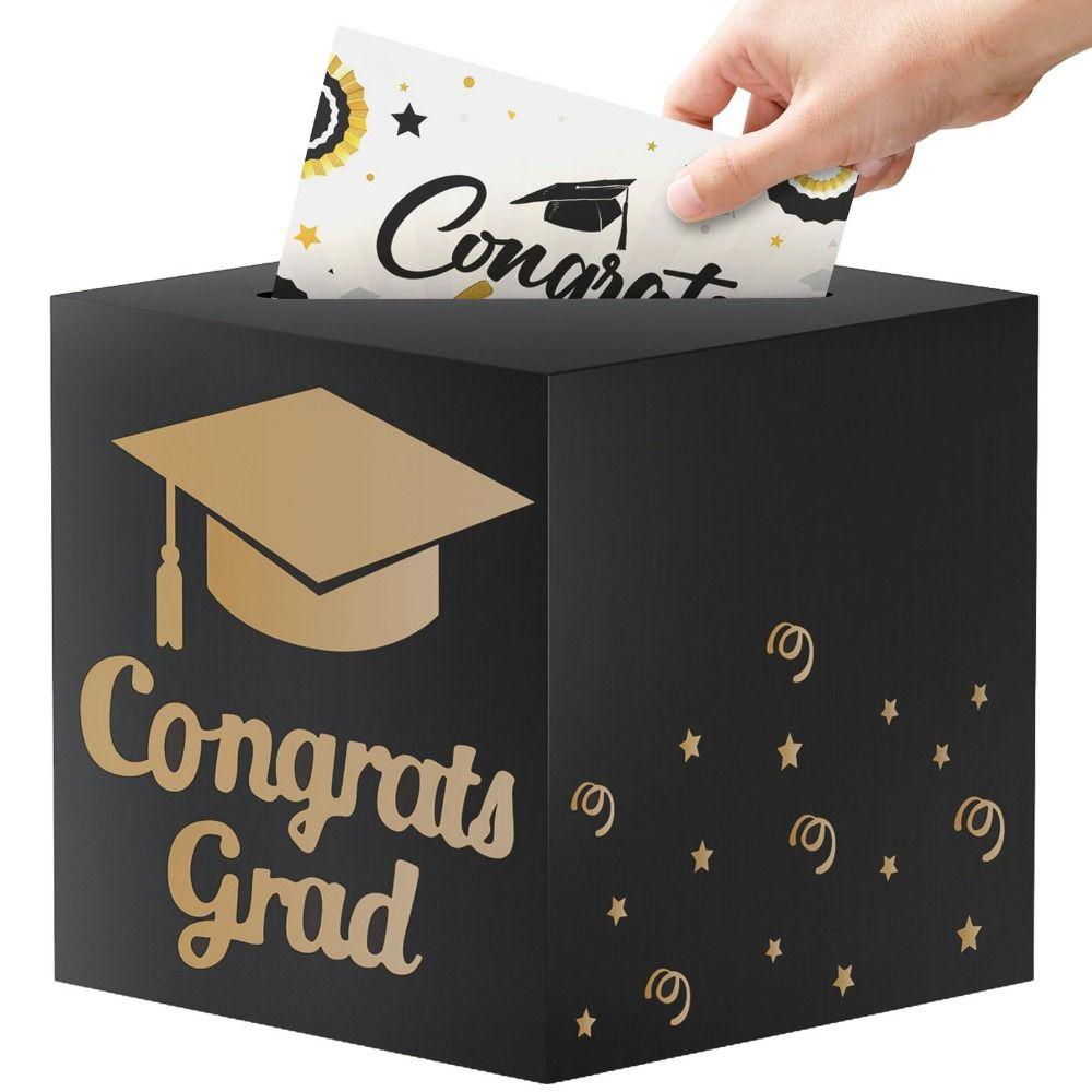 Black Golden Graduation Voting Box DIY Congrats Grad Card Box  Class of 2026