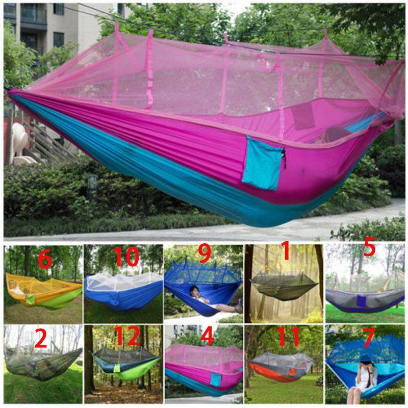 Premium Camping Double Person Travel Outdoor Tent Hammock Bed With Mosquito Net