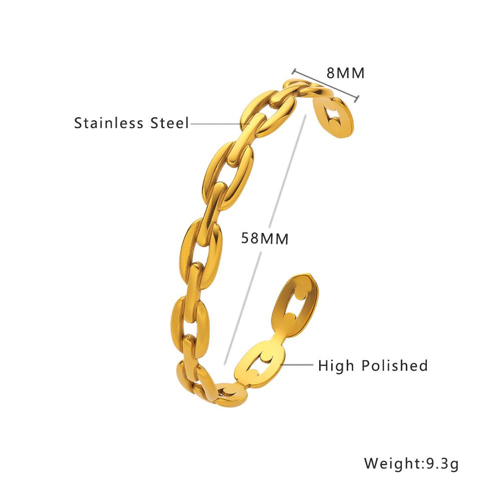 European and American Retro Gold Bracelet Irregular, Bracelet C-shaped Opening, Adjustable Bracelet Women