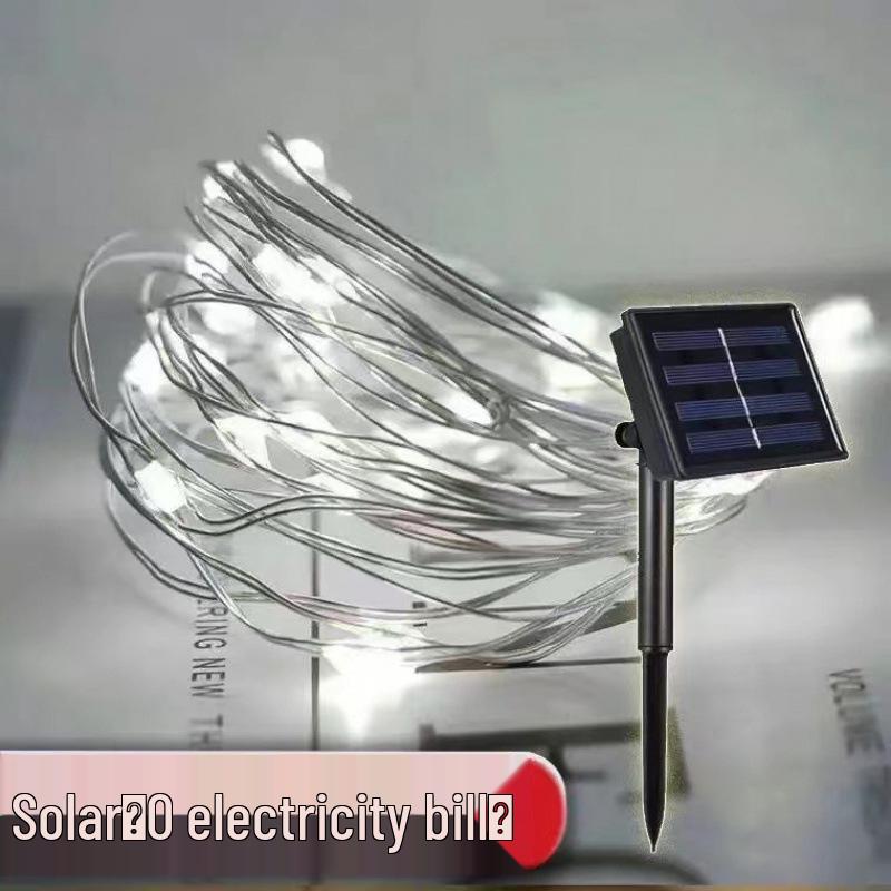 Outdoor Waterproof Solar Alloy String Lights - Colorful Light Strips for Courtyard, Balcony, or Landscape Decoration